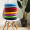 Rond stoelkussen met strikjes, paars, polyester, 45,7 cm 6