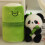Pluche panda van groen bamboe, 9 cm 2