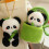 Pluche panda van groen bamboe, 9 cm 4
