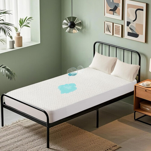 Protège-matelas imperméable Twin XL blanc extensible, adapté aux