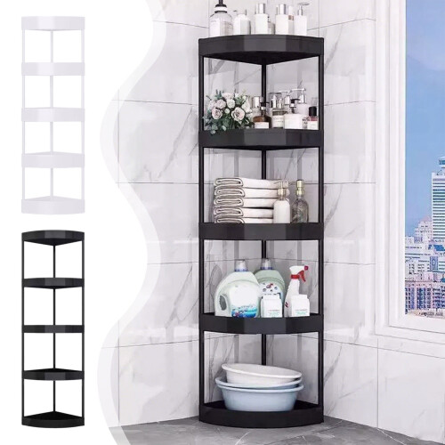 Étagère d'angle blanche à 5 niveaux, 108 cm (42,5 pouces)