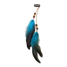 Black Feathered Tassel Hair Clip for Women