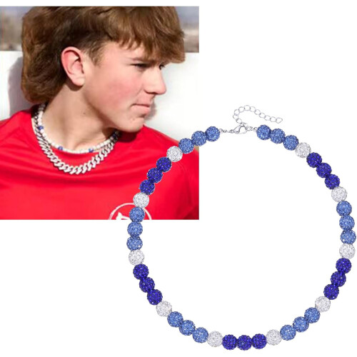 Baseball-Strass-Halskette, Ice Collection, 1 Stück 1