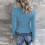 Γυναικείο T-shirt Henley με μακριά μανίκια, στενή γραμμή, ριμπ πλέξη 5