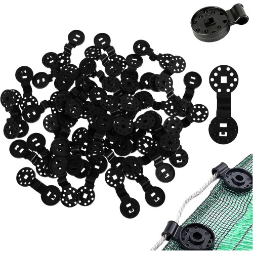 Pinces de fixation robustes pour toile d'ombrage, vertes, 50 pièces