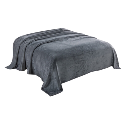 Plaid doux et chaud 150 x 200 cm Gris foncé 1