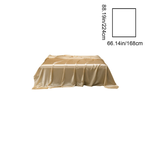 Drap plat en satin, format queen, lavable, doux, qualité hôtelière 2