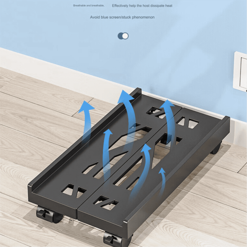 Verstelbare CPU-standaard met ventilatie en 4 wielen 2