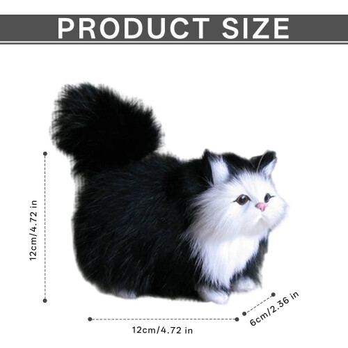 Peluche chat noir aux coutures détaillées 1