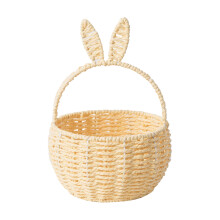 Panier de Pâques en osier tressé avec anse, jaune, 28 cm (11 pouces)