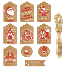 Vintage Christmas gift tags kraft 60-pack