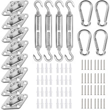 Kit de fixation pour voile d'ombrage, acier inoxydable 304, 1 ensemble