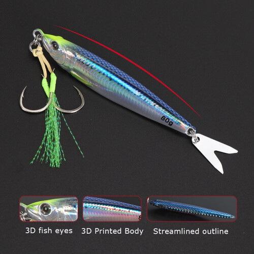 Luminous Ψαροταβέρνες Jigs 40g 60g 80g με Γάντζους Κουταλιού 2