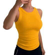 Women's Tank Top Yellow Backless Vest M