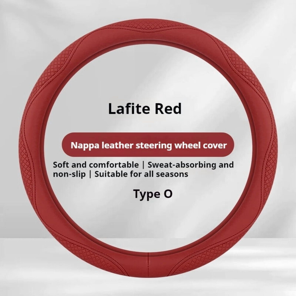 Morandi Nappa Leather Steering Wheel Cover Universal 1 Red 971050540245
