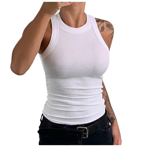 Women's Backless Tank Top White S