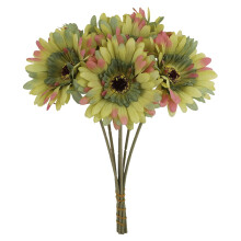 Realistic Artificial Gerbera Bouquet – Wedding Handheld, Rustic Home/Hotel Decor, Table Centerpiece, Fade-Resistant Green – Compatible with All
