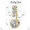 Navelpiercing van chirurgisch staal 14G Candy CZ 5