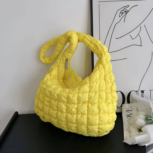 Borsa tote imbottita viola, morbida e resistente, 1 pezzo 2