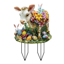 Piquet de jardin lapin de Pâques en acrylique 30 cm (1 pièce)