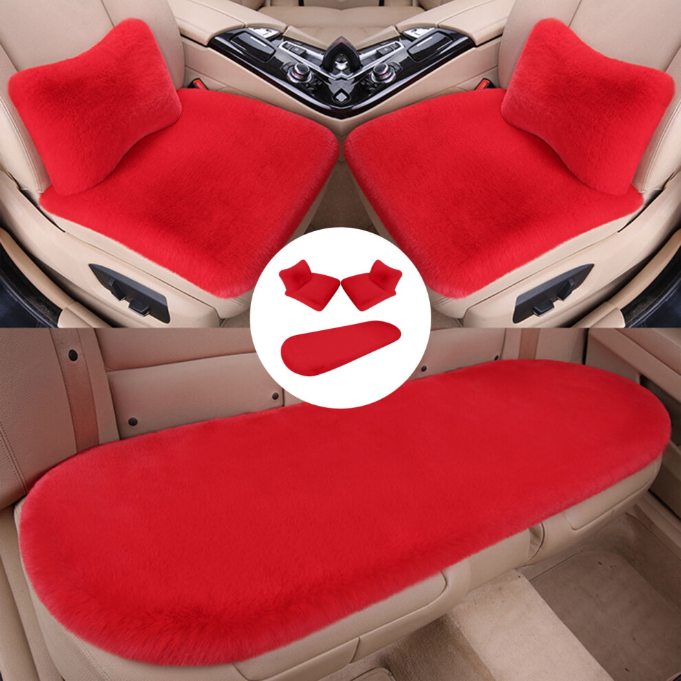 Faux Fur Car Seat Cushion Set Winter Plush Universal Fit 908436562577