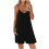 Women's Summer Solid Sleeveless Jumpsuit with Pockets Black 1