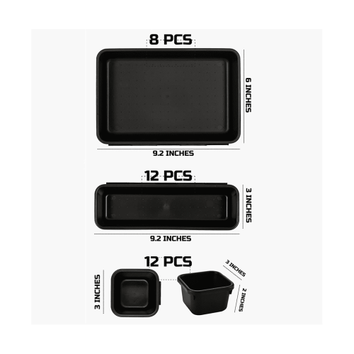 Werkzeugkasten-Organizer-Set mit Trennfächern, schwarz, 32er-Pack 2