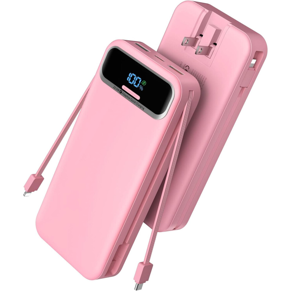 20000Mah Portable Power Bank With Built-In Cables And Ac 908436560313