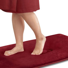 Tapis de bain antidérapant rouge 51 x 81 cm (20 x 32 pouces) en mousse à mémoire de forme