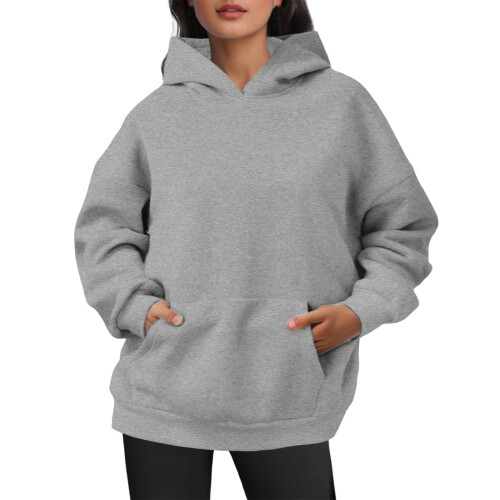 Women's Soft Casual Hooded Sweatshirt Lightweight Pullover 1 2