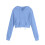 Women's Cropped Hoodie Light Blue M 1