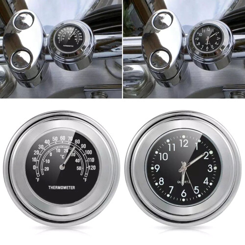 Motorcycle Handlebar Clock 22-25mm Mount with Temperature 1