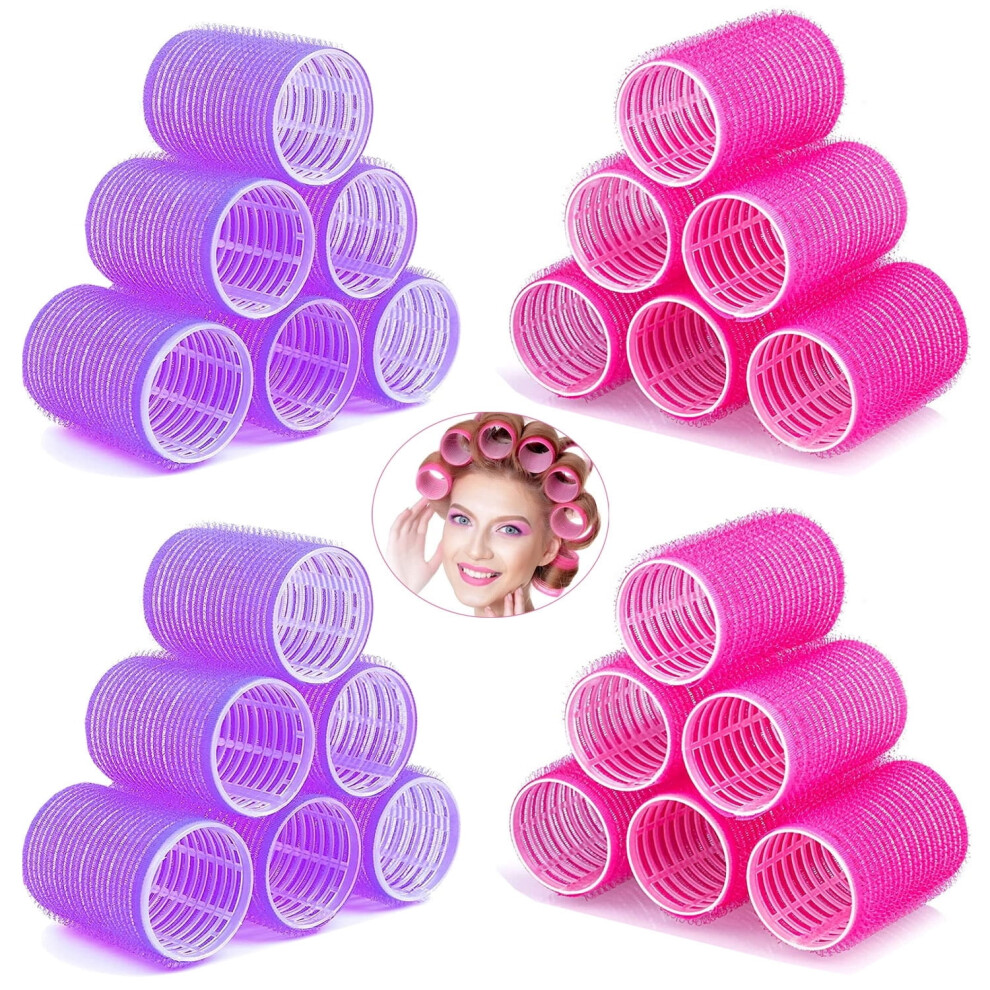 RUseeN Large Self-Grip Hair Curlers Rollers 24 Pcs