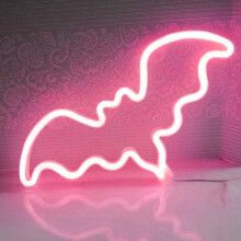 Neon-Nachtlicht-Fledermaus-LED-Betrieb über USB oder Batterie