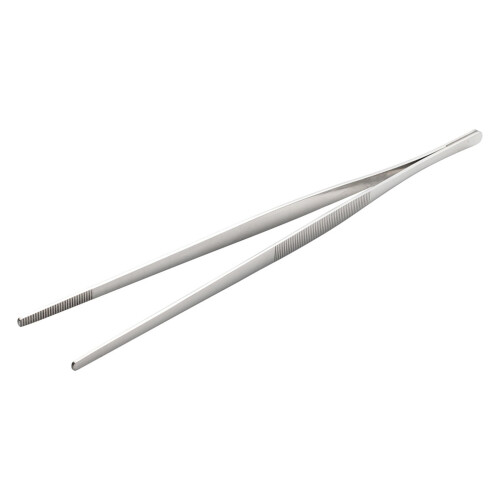Pinça de cozinha em aço inoxidável com cabo longo de 30 cm (11,8 polegadas)