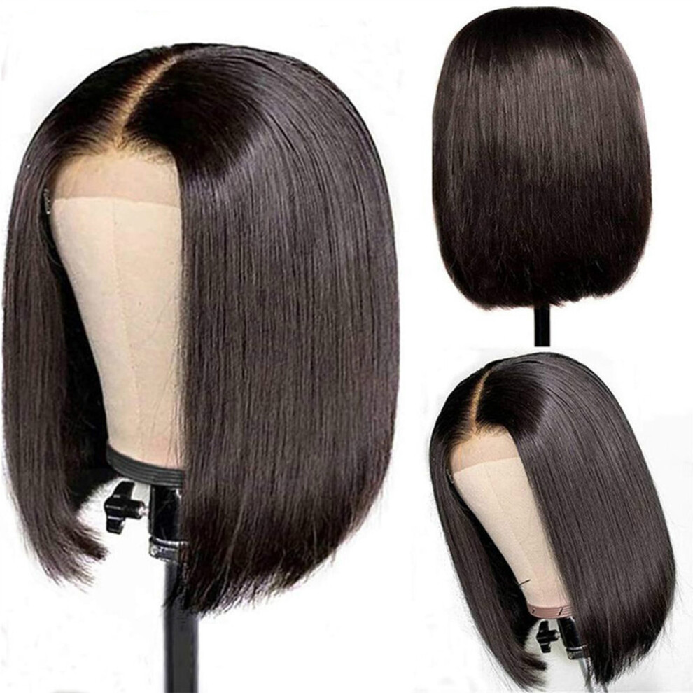 Short Straight Synthetic Headband Wig for Women Black 12.5