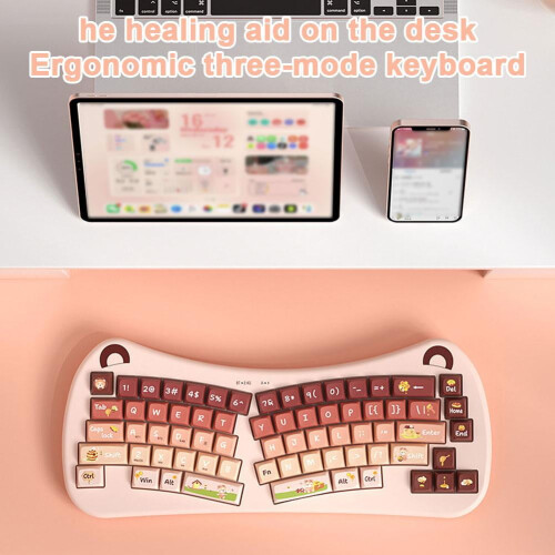 Ergonomic Split Wireless Keyboard US Layout 2.4G Bluetooth 1