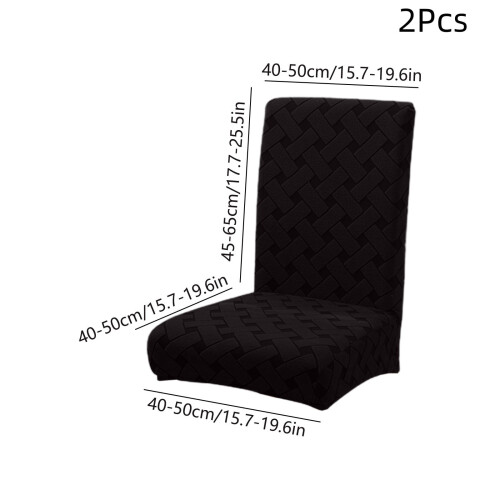 Set van 2 elastische stoelhoezen voor de eetkamerstoel met jacquarddesign 2