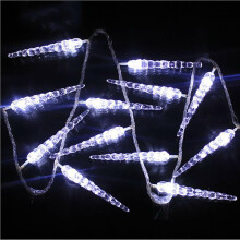 Lampki choinkowe LED w kształcie sopli, 5,9 m, 40 diod LED, zasilane bateriami