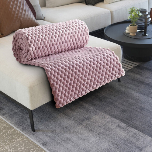 Fleece Throw Blanket Purple 59x51 Inch 1