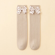 Baby Knee-High Socks Soft Warm Non-Breathable Bowknot Design