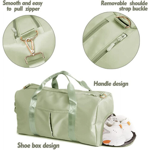 Wasserdichte Sporttasche, beige, mit Schuhfach 2