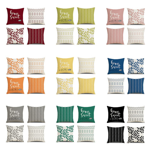 Housses de coussin 45 x 45 cm, gris clair, lot de 4 1