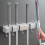 Wall Mounted Broom Holder Gray Plastic Heavy Duty 1