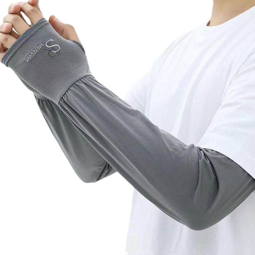 Men's ice silk arm sleeves UV protection cooling 2 pcs