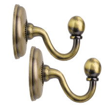 Függönytartó akasztók, bronz színű, fémből, 2 db-os csomag, 60x48mm