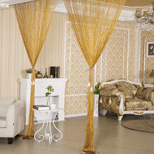Door curtain with gold tassel trim 1 piece