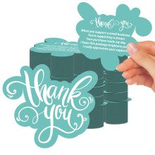 Green Thank You Cards Small Business 50 pcs 3.5x3.14 in