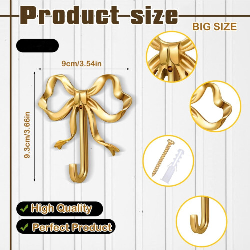 Γάντζοι κόμπων Hook Up Hilingoto Gold, ορειχάλκινοι γάντζοι τοίχου συμβατοί με κρεμάστρες 2