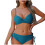 Damen-Bikini-Set, einfarbig, rückenfrei, zweiteilig 2